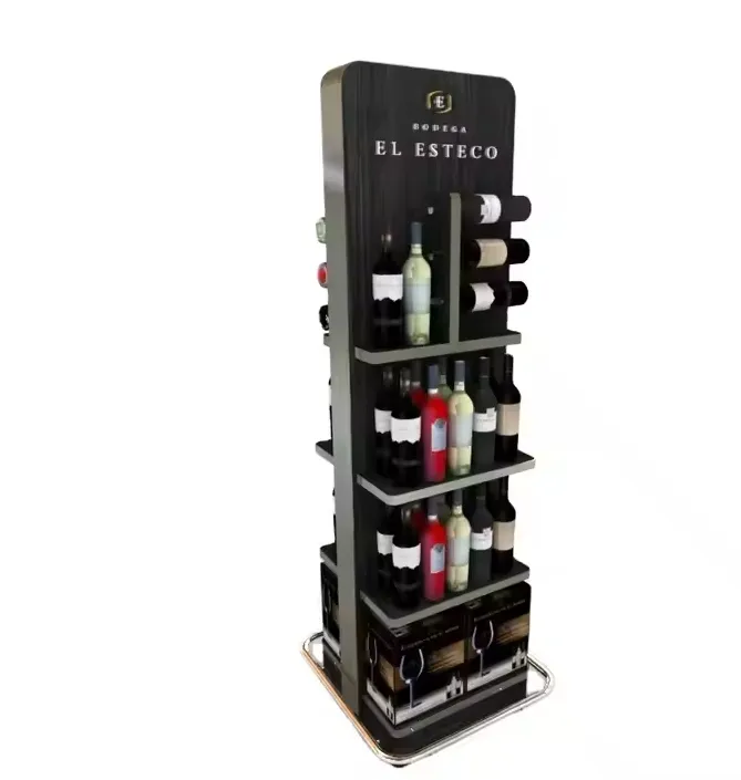 Wine bottle metal display stand