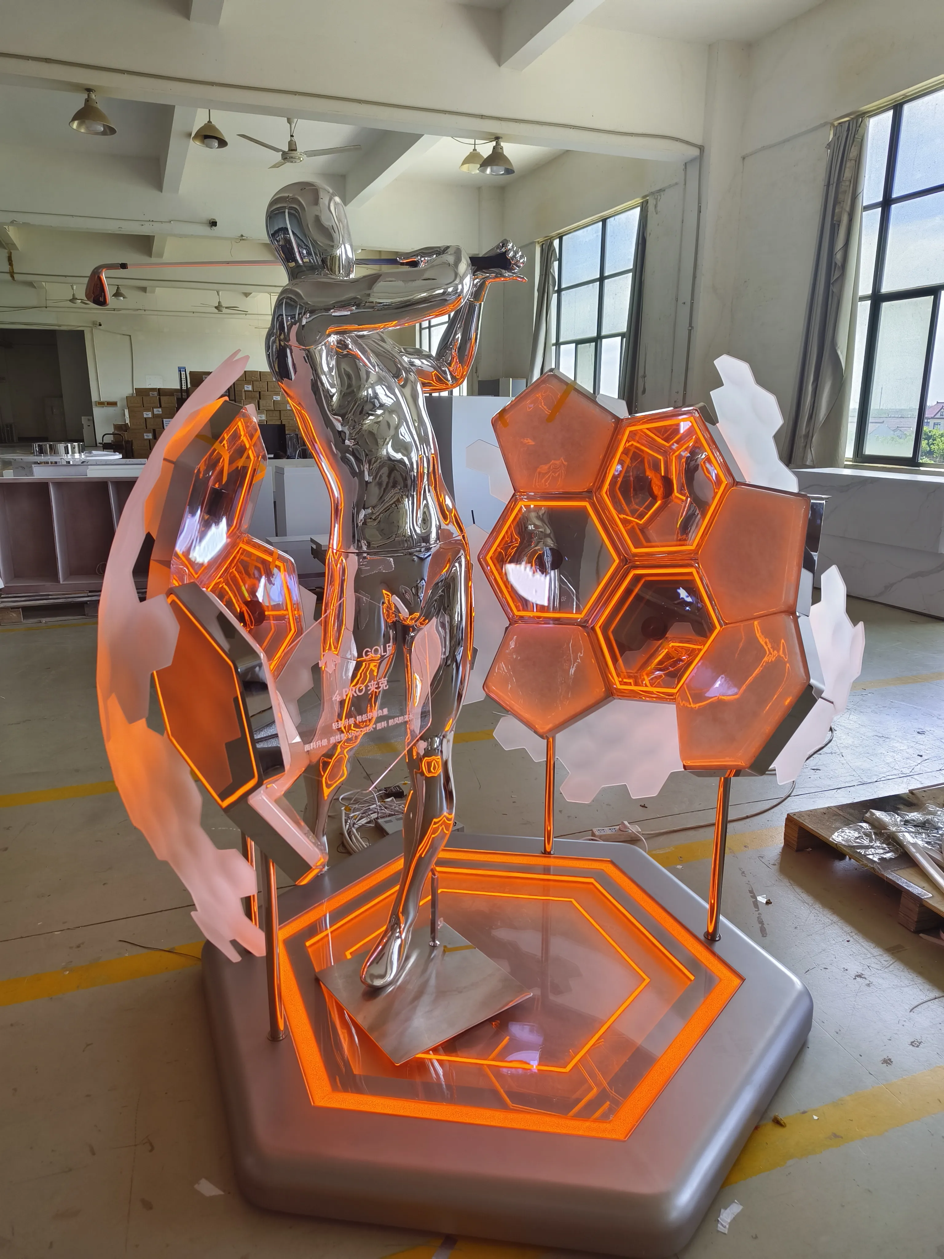 The production of customized display props for the customer's store is completed