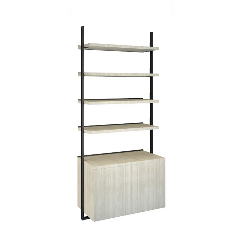 Custom Odm Retail Coffee Bag Bread Shop Iron Frame Wooden Storage Floor Stand Cake Display Stands Rack