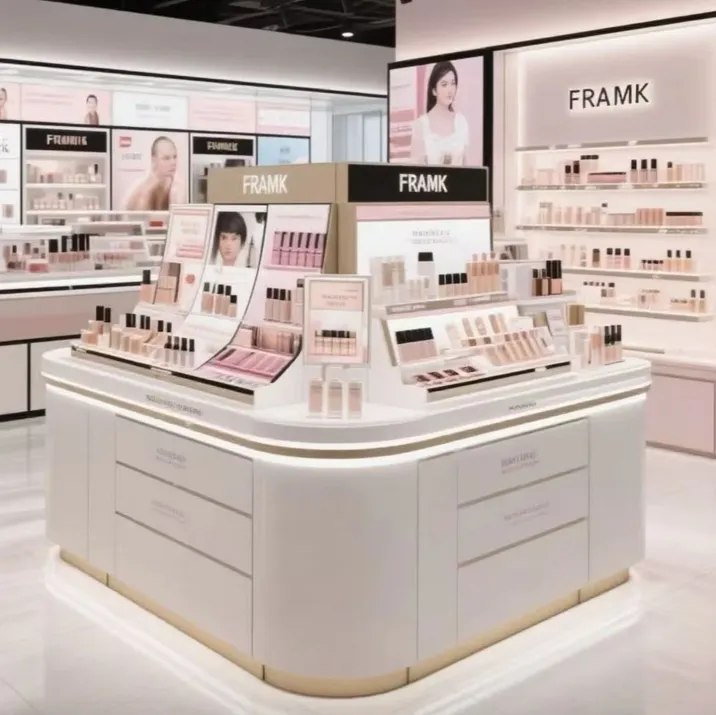 M&S Island Makeup Display Cabinet for Cosmetics Beauty Salon Skincare Products Makeup Samples Showcase