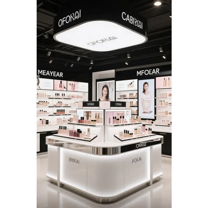 M&S Island Makeup Display Cabinet for Cosmetics Beauty Salon Skincare Products Makeup Samples Showcase